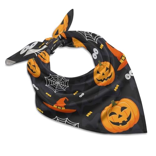 QueaKLiM Funny Cartoon Halloween Pumpkin Bat Bandanas for Men & Women Headbands Square Head Scarf