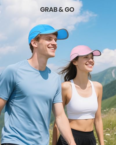 Image of GXCROR Quick-Dry Running Hat for Men & Women - UPF 50+ Breathable Mesh, Reflective Sports Cap for Outdoor, Hiking
