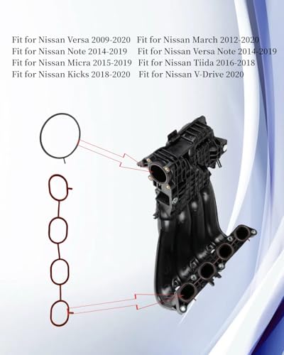 Image of MS 97359 Engine Intake Manifold Gasket Kit Fits for Nissan Versa March Note Micra Tiida Kicks V-Drive 2009-2020 Replaces 14035-1KT0A 13259000 792440