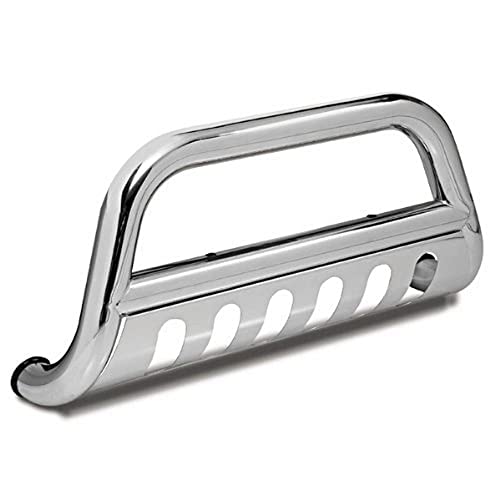 Image of Rugged Ridge 82501.05 3 inch Stainless Steel Bull Bar with Stainless Steel Skid Plate