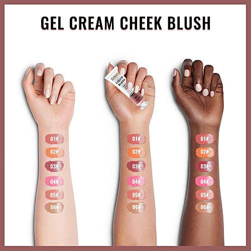 Erinde Gel Cream Blush Makeup, Dewy Finish, Lightweight, Breathable Feel, Water-Based Liquid Blush, Summer Refreshing Makeup 06# Caramel #TOP5