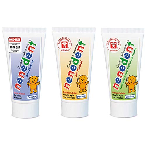nenedent Kinderzahncreme Probierset (3x 50ml) mit allen Sorten Cover