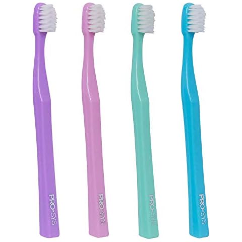 PRO-SYS® Extra Soft Toothbrush with Double Tapered Bristles for Extra Sensitive Gums, Pack of 4 (ADA Accepted) Cover