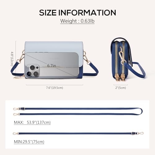 Image of Roulens Small Crossbody Bag for Women,Cell Phone Purse Women's Shoulder Handbags Wallet Purse with Credit Card Slots