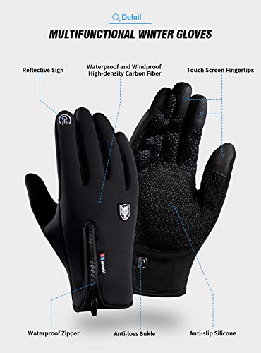 image for HONYAR Womens Gloves, Men's Women's Winter Running Glove High-Density 