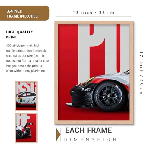Image of TASVEE Car wall posters | set of 3 wall frames | posters for wall | Wall Decoration for Bedroom, Living Room & Office | Best Gift for Boys & Car Lovers (A1, LARGE 13X17, Framed)