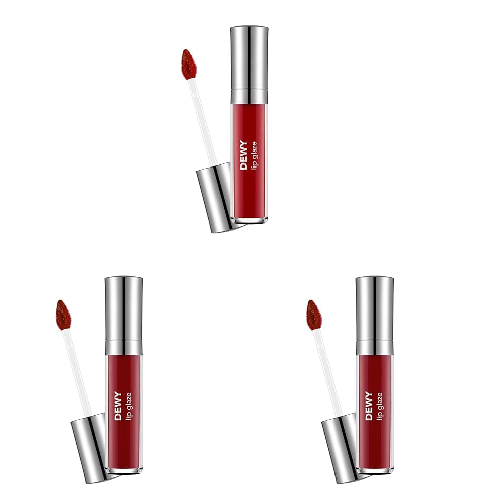 Flormar Dewy Lip Glaze Parlak & Dolgun Görünüm Veren Yapışmayan Dudak Parlatıcısı 009 VIBRANT RED (3 paketi)