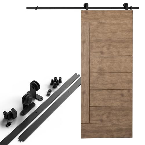 Amig - Kit puerta corredera madera - Guía 186 cm acero negro - Resistencia hasta 80 kg - Acabado anticorrosión - Deslizamiento suave - Mod. SD004