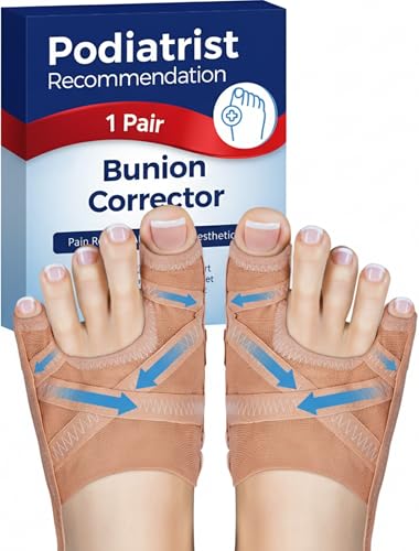 Habioer Bunion Corrector, Breathable Big Toe Straightener for Women and Men, Treatmedy Bunion Fix and Relief(1 Pair)