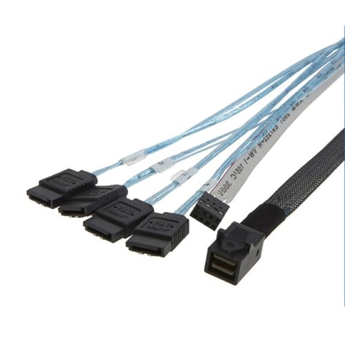 Cable Mini SAS HD SFF-8643 a 4 SATA 7Pin 1m miniatura 2