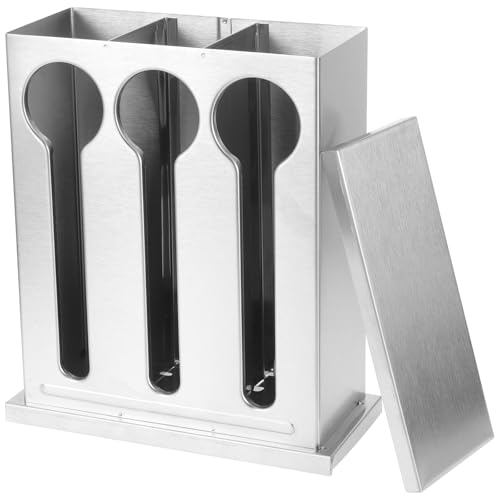 SOLUSTRE Caja Organizadora de Cucharas de Acero Inoxidable Tapa, Diseño Ahorra Espacio y Soporte para Cubiertos en Cocina y Ocasiones Obsequios