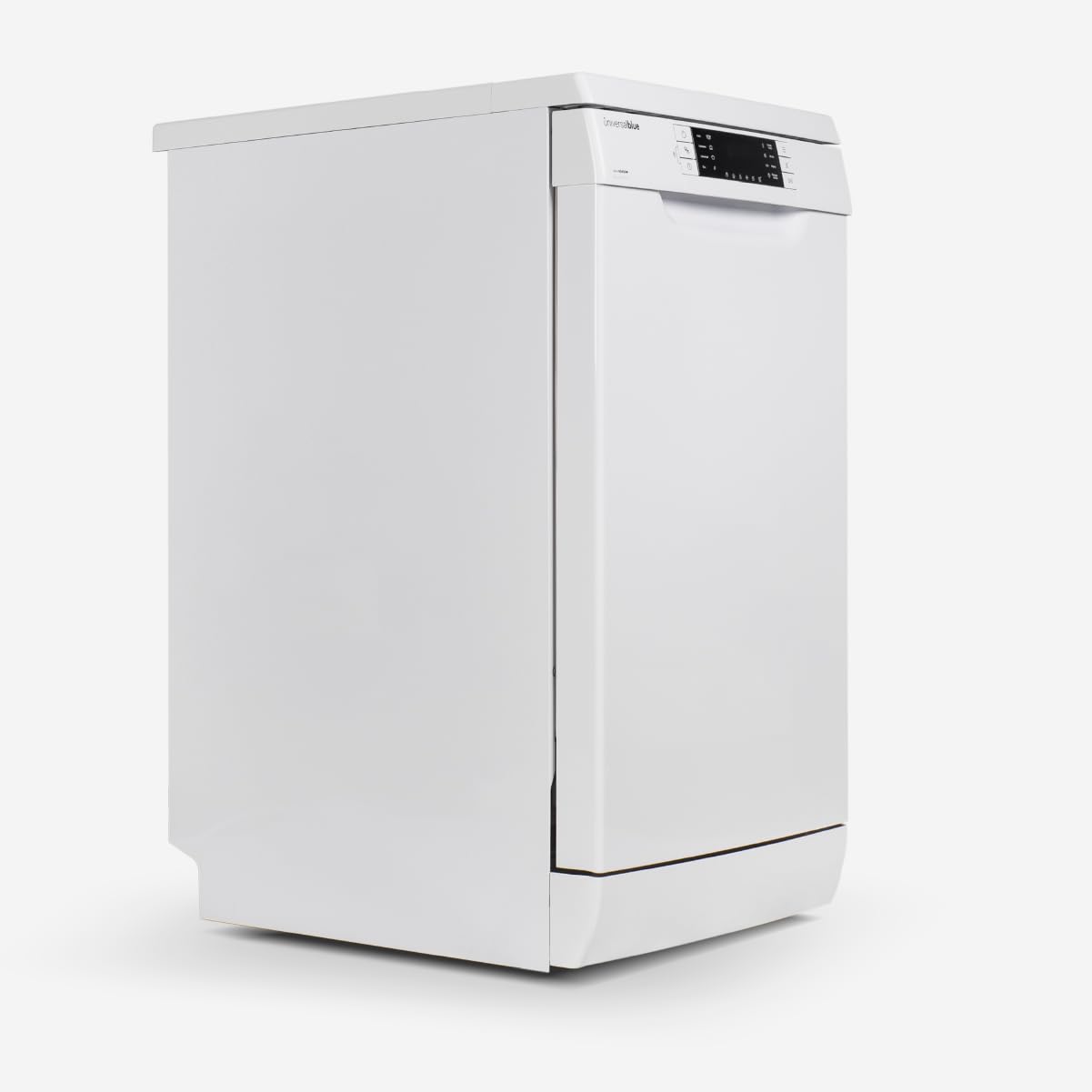 UNIVERSALBLUE Lavavajillas Blanco Digital 45 cm | Lavaplatos Programable Libre Instalación con 8 Programas | Máquina de Lavado con Inicio Diferido | Silencioso | ENVIO + SUBIDA A PLANTA GRATIS