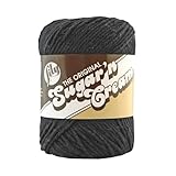 Lily 10200100002 Sugar 'N Cream  The Original Solid Yarn - (4) Medium Gauge 100% Cotton - 2.5 oz - Black -  Machine Wash & Dry