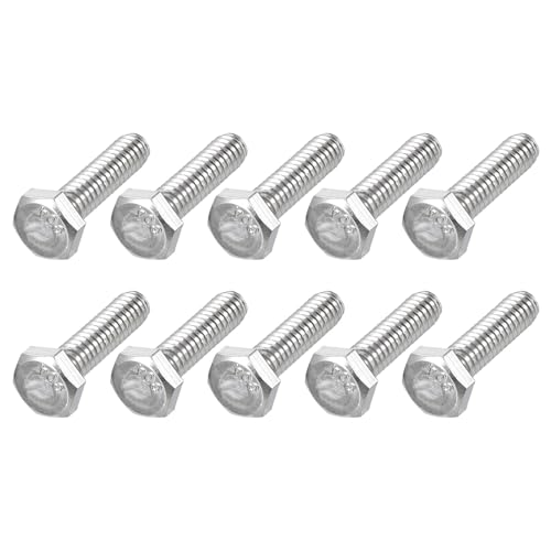 Image of METALLIXITY Hex Head Bolts (1 /4-20 x 1) 50Pcs, 304 Stainless Steel 18-8, Fully Threaded, External Hex Drive, Plain Finish, Hex Head Screw Bolt, Silver