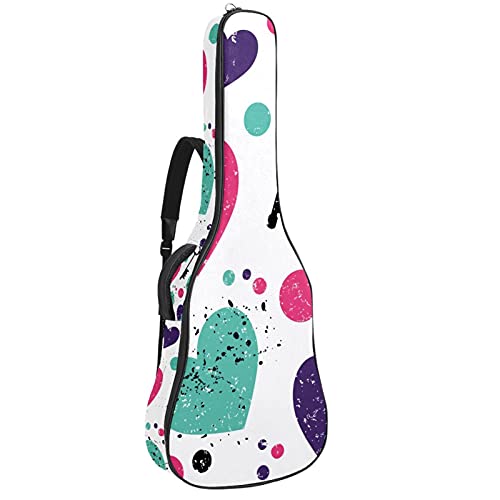 Housse guitare classique folk étanche pour trajets à motif cœurs