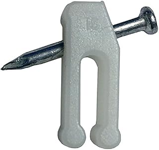 Phone Cable Clip Fastener 20 Pack Ivory Nail in Cable Modular Telephone Cable Clips Wire Fasteners, Baseboard Moulding Wall Mount Holder