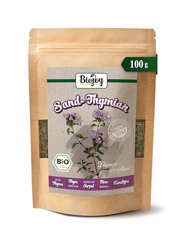 Biojoy Tomillo Silvestre Orgánico (100 g), seco y cortado, para el té (Thymus serpyllum) Biojoy Tomillo Silvestre Orgánico (100 g), seco y cortado, para el té (Thymus serpyllum)