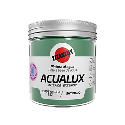 Titanlux Acualux pintura acrílica multiadherente Satinado Verde Hierba 75 ml