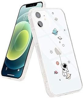 Micoden Clear Phone Case for iPhone 12 Girls Shockproof Silicone Cute Cool Planet Space Funny Design Ultra Thin Cases for iPhone 12 Planet Astronaut
