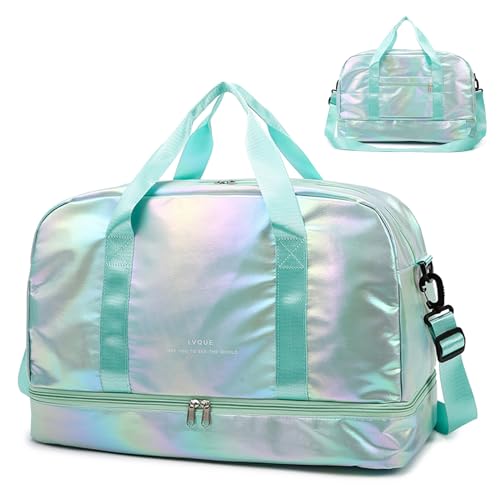 Pagezol Bolsa de gimnasio para mujeres y hombres, bolsa de deporte de 40 L, bolsa de fitness con compartimento para zapatos y bolsillos impermeables para mojado, bolsa de viaje para gimnasio,