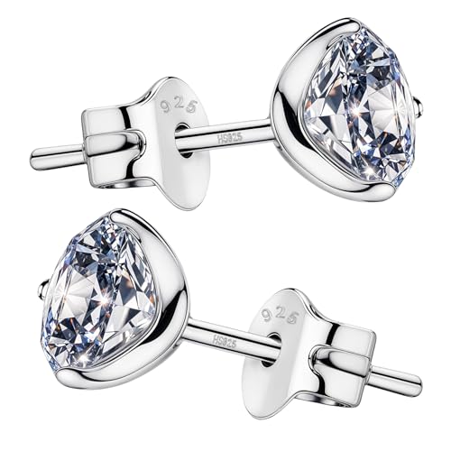 Image of HIGHSPARK 925 Silver inchSparkling Martini inch Solitaire Earrings | 92.5 Sterling Silver and Diamond like Brilliance Sparkling Zirconia | Lovely Gift