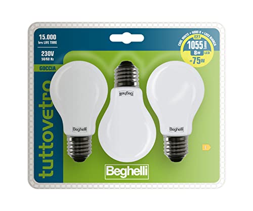 FACILE DA INSTALLARE: Le lampadine LED Beghelli sono semplici da sostituire. Adatte per l'illuminazione di interni, come lampadari, lampade a sospensione, ventilatore da soffitto, illuminazione di finestre e lampade da scrivania . Il colore bianco è l'ideale per illuminare il tuo soggiorno, la sala da pranzo la cucina e qualsiasi stanza della tua casa