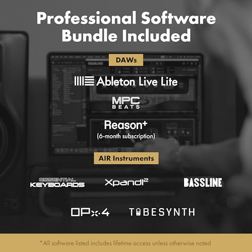 Image of M-AUDIO M-Track Duo HD Audio Interface, M100 Condenser Microphone and HDH41 Studio Monitoring Headphones for Recording, Producers, Content Creators and Podcasters