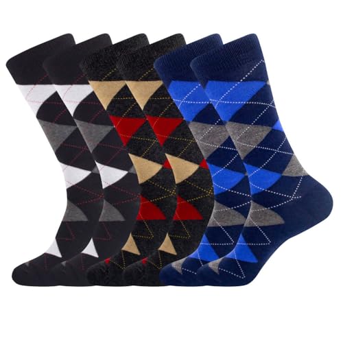 Feetalk Odor Resistant Dress Socks for Men Cotton Business Crew Socks Patterned Socks Funny