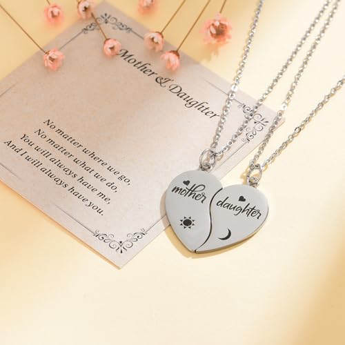 Image of Yonhon Mother Daughter Bracelet Necklace for 2 /3 /4, Mother Daughter Matching Keychain Set
