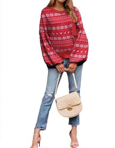 Image of Zeagoo Sweaters for Women 2025 Trendy Fall Fashion Oversized Lantern Long Sleeve Knitted Pullover Tops Outfits