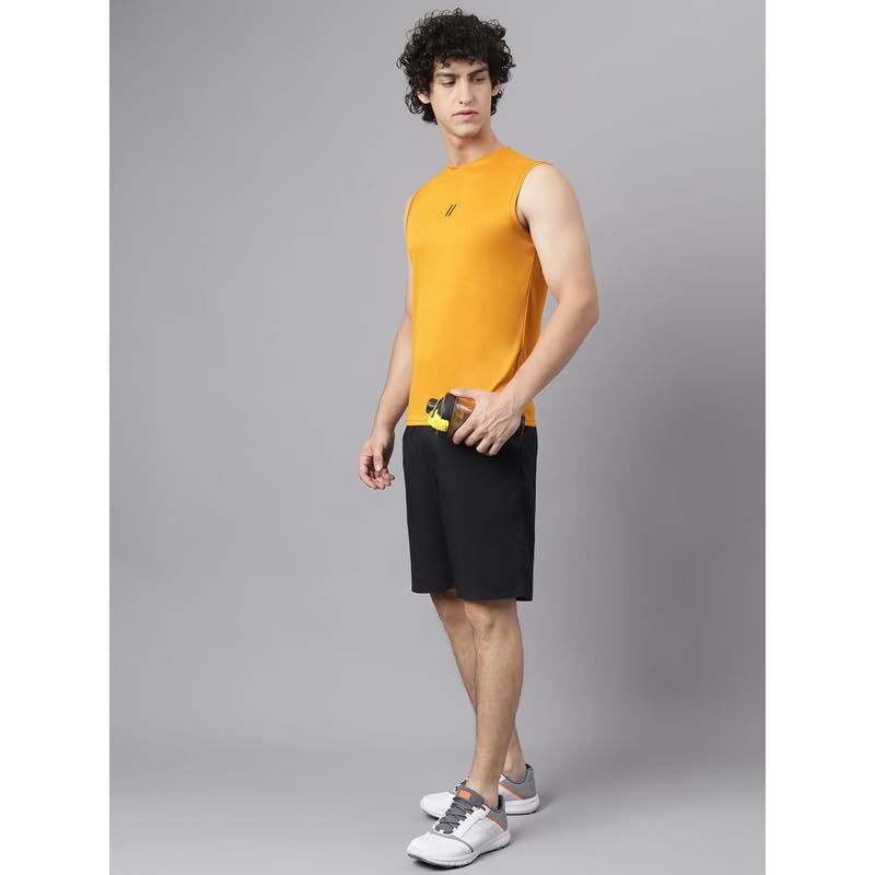 Image of ATICX Men's Polyester Sports Sleeveless T Shirt - Gym Vest, Workout Sando, Training Tank Top, Cut Sleeves Quick Dry Tee for Running, Swimming, Badminton, Fitness & Sports