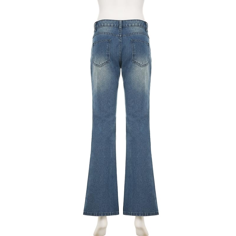 Jeans slim-fit décontracté bleu style rue pantalon jambes droites mode