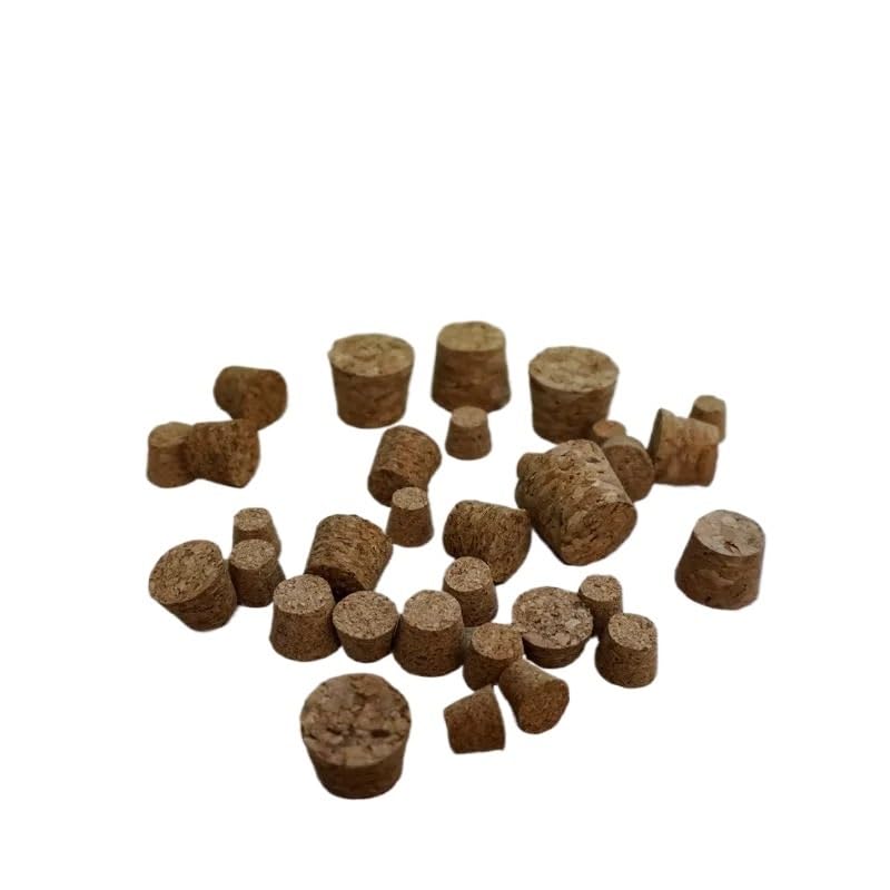 100pcs 200pcs Top Dia 7.5mm to 30mm Wood Cork Lab Test Tube Plug Essential Oil Pudding Small Glass Bottle Stopper Lid Customized(13x10x10mm 200pcs)