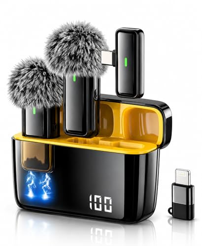 Image of 2-in-1 Wireless Lavalier Microphone with Magnetic Clip, 40M Range, Noise Reduction Mic for YouTube, Vlogging, Reels, Interviews, DSLR, Android (K6)
