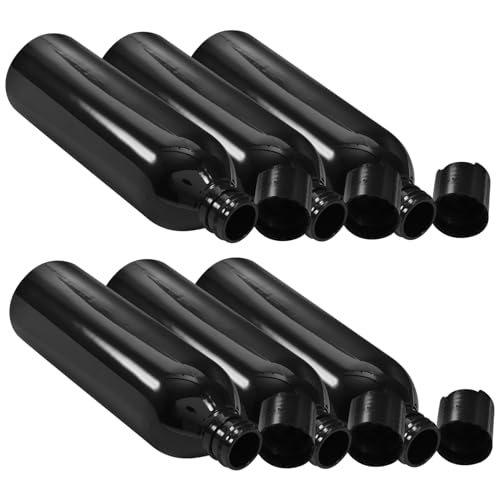 VILLFUL 6個 押し込み式フタ付き携帯用シャンプーディスペンサー空ボトル黒ボトル 蓋旅行用化粧品容器詰め替え便利コンパクト漏れ防止