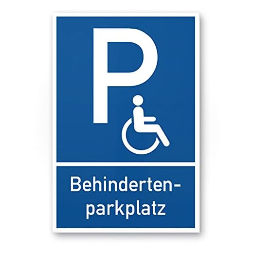 Komma Security Parkplatz Behinderte Behindertenparkplatz Schild 20 x 30 cm Hinweisschild Behindertenparkplatz Parkplatzschild Reserviert - Rollstuhlfahrer Parkplatz freihalten