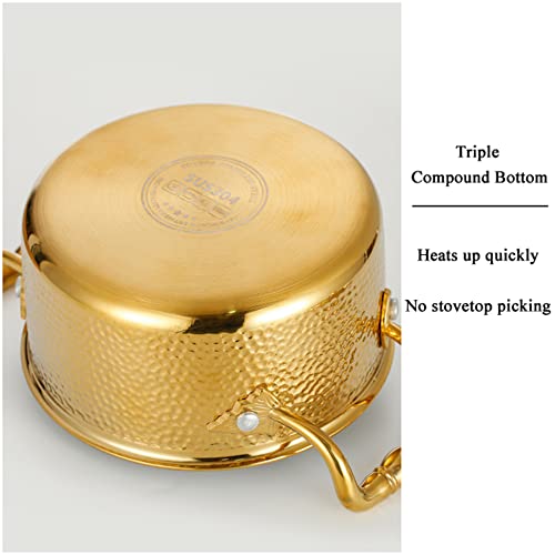 Chafing Dish Buffet Set, Stainless Steel Catering Food Warmers with Lid & Holder and Fuel Can for Weddings Parties Banquets Catering Events/Gold