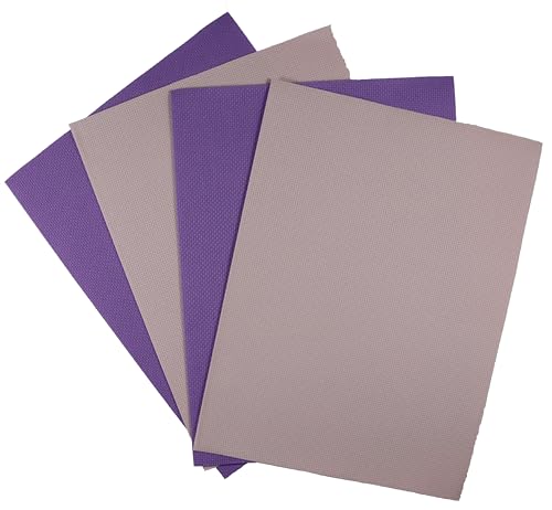 Image of KCS 4 pc of 12 inch x 18 inch(30cmx45cm) 14CT Counted Cotton Aida Cloth Cross Stitch Fabric (Lavender+Pink)