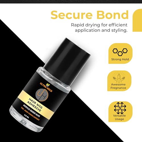 Image of Ultra Hold Hair Patch Adhesive Glue | Long-Lasting Stronghold Hair Patch Glue for Men & Women Waterproof Acrylic-Based Wig Adhesive with Applicator For Hair Extension & Lace Wig (11.8 ml)