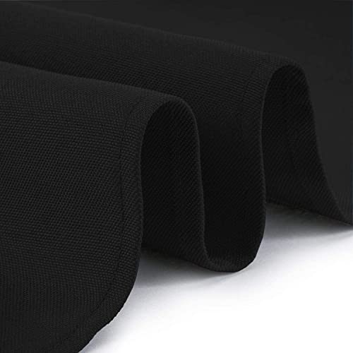 White Classic Black Tablecloths For Rectangle Tables [60X102 Inch] Black Table Clothes For 6 Foot Rectangle Tables, Washable Fabric Stain And Wrinkle Resistant  [2 Pack] #TOP1