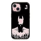 CASETiFY Impact iPhone 15 Case [Batman Co-Lab / 4X Military Grade Drop Tested / 8.2ft Drop Protection/Compatible with Magsafe] - Batman Shadow - Clear Black