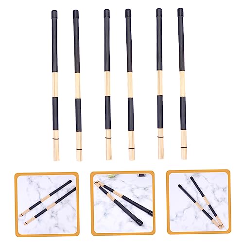 Garneck 19 pares de baquetas de bambú para percusión, juego profesional de mazas para batería, accesorio portátil y liviano para músicos y entusiastas de la batería miniatura 7