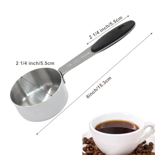 Cucharón medidor café 1/4 taza 60 ml acero inoxidable miniatura 2