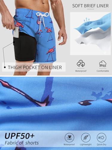 Mens Swim Trunks with Compression Liner 7" Inseam Quick Dry Board Shorts Swim Shorts Bathing Suits4