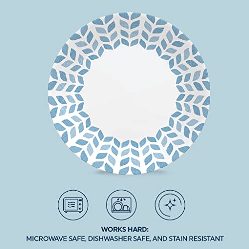 Corelle Global Collection Vitrelle 6-Piece Dinner Plate Set, Triple Layer Recycled Glass, Lightweight Eco-Friendly Round 10-1/4-Inch Plates Set, Northern Pines #TOP2