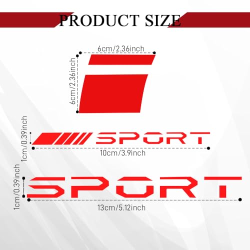 Surosha 14PCS Car Decal Stickers, Car Reflective Stickers, Wheel Rim Decal Stripes Set Sport Emblem Reflective Stickers, Auto Accessories Waterproof Wheel Rim Stripes for All Vehicles (Red)
