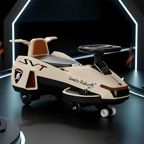 Image of StarAndDaisy Baby Swing /Magic Car for Kids Toys for 2-5 Years boy, with Acceleration Pedal & Rechargeable Battery, LED Light & Music,Twister Ride-on /car with Smoke & Backrest seat -Grey