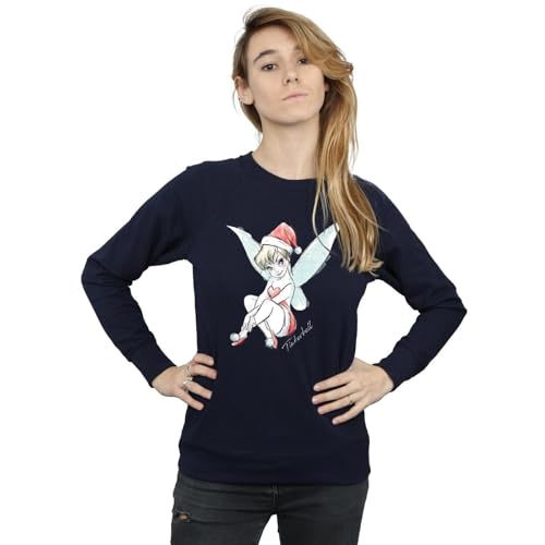 Disney Women's Tinkerbell Christmas Fairy Sweatshirt X-Large Navy Blue