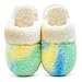 techcity Boys Girls House Fuzzy Slippers Fluffy Furry Memory Foam Indoor Home Bedroom Shoes Color Block Warm Close Toe Fur Slides
