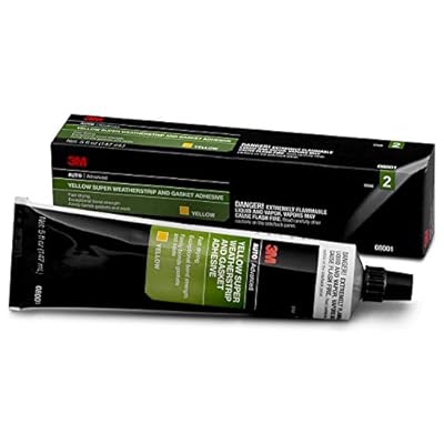 3M Super Weatherstrip and Gasket Adhesive, 08001, Yellow, 5 fl oz Tube, 1 Per Pack